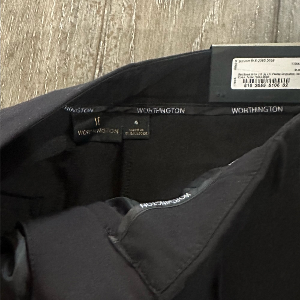 Worthington Black High-Waisted Pants with Gold Zipper Accents - Picture 6 of 15